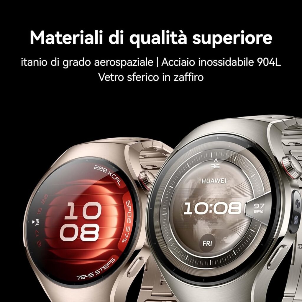 Maestria ingegneristica che unisce titanio aerospaziale, acciaio 904L e vetro zaffiro per creare uno smartwatch che compete con l'orologeria di lusso, offrendo durabilità eccezionale senza compromettere l'eleganza.