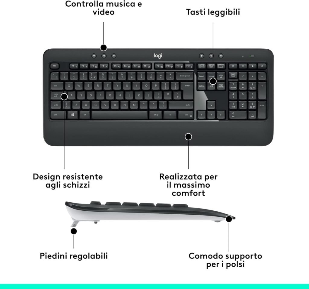 Logitech MK540: Combo Wireless Affidabile e Confortevole